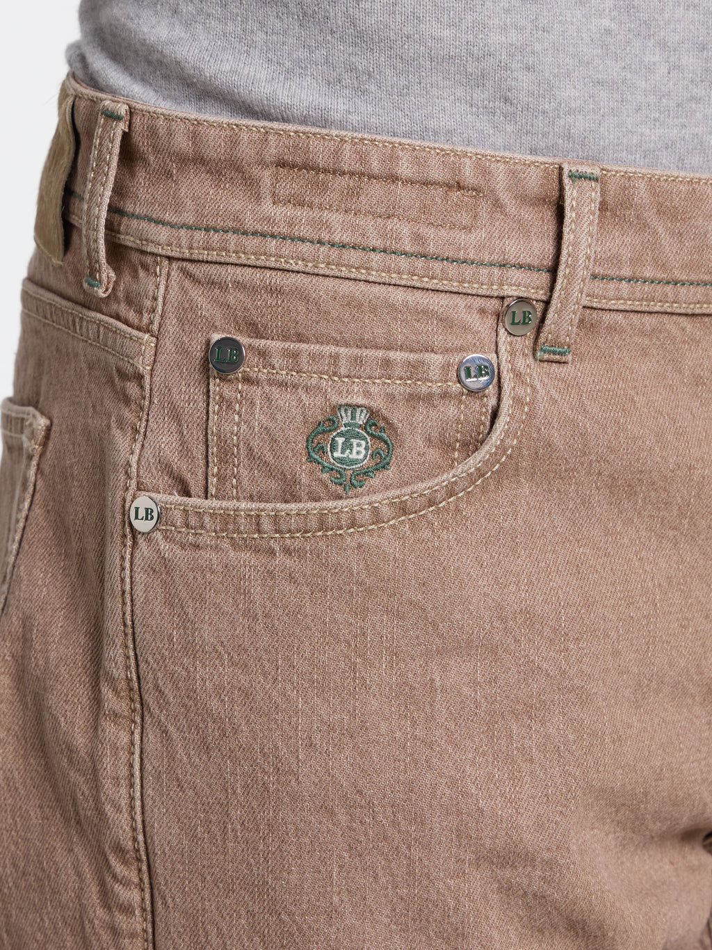 "CARACCIOLO" MODEL JEANS - DENIM BEIGE