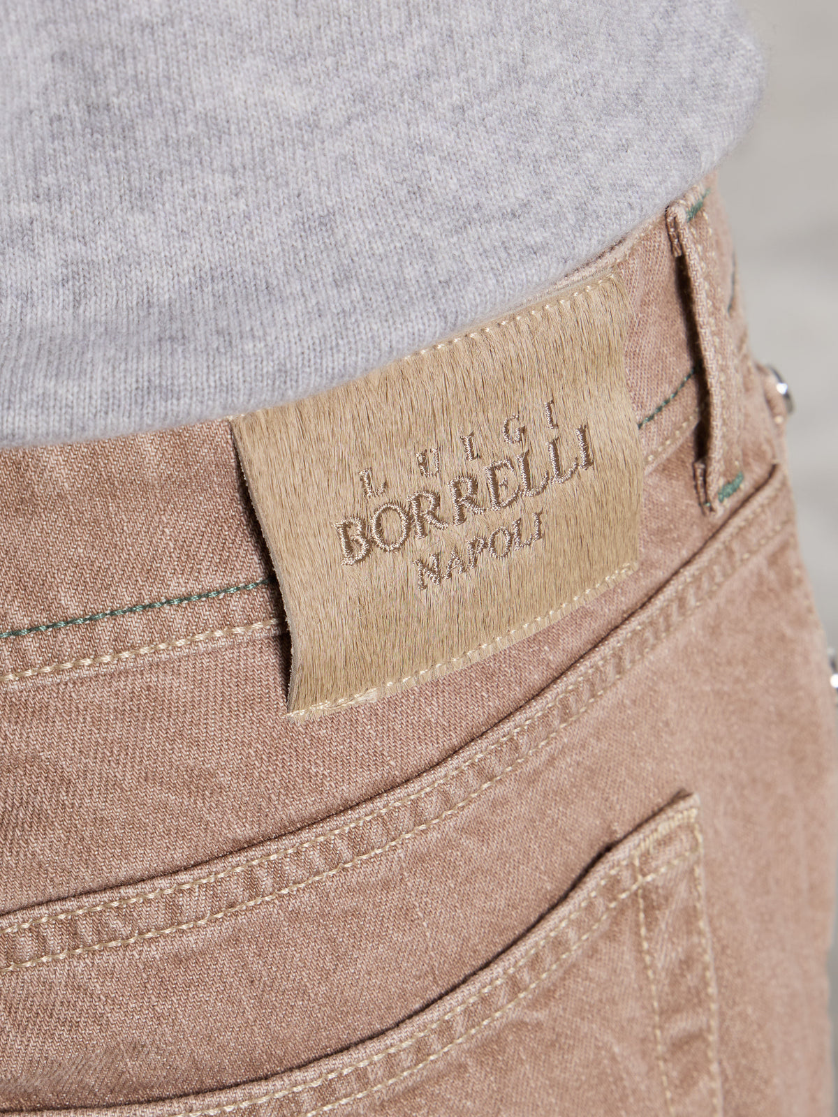"CARACCIOLO" MODEL JEANS - DENIM BEIGE
