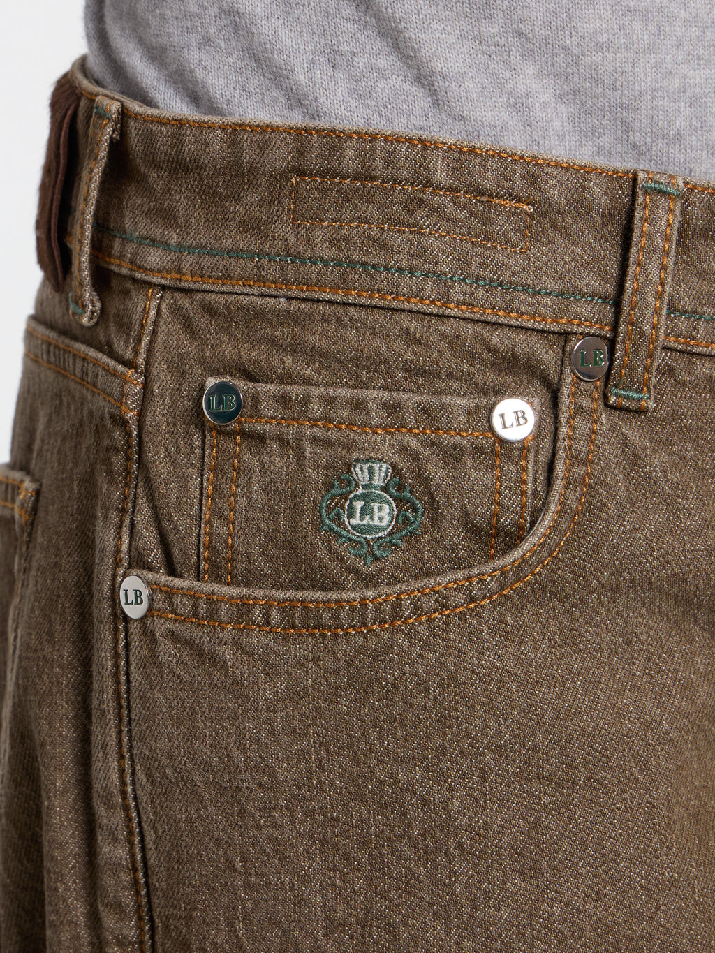 "CARACCIOLO" MODEL JEANS - DENIM BROWN