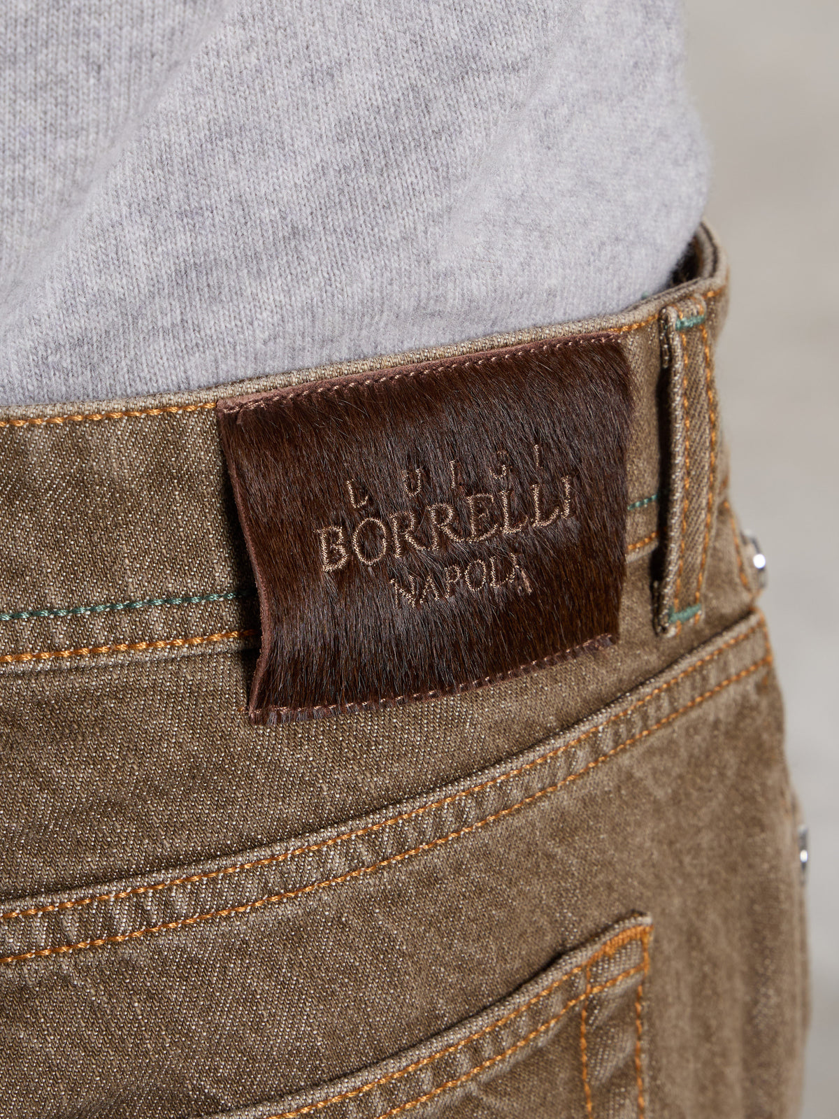 "CARACCIOLO" MODEL JEANS - DENIM BROWN