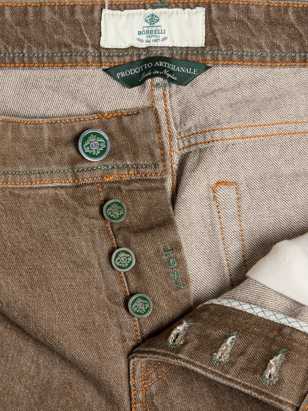 "CARACCIOLO" MODEL JEANS - DENIM BROWN