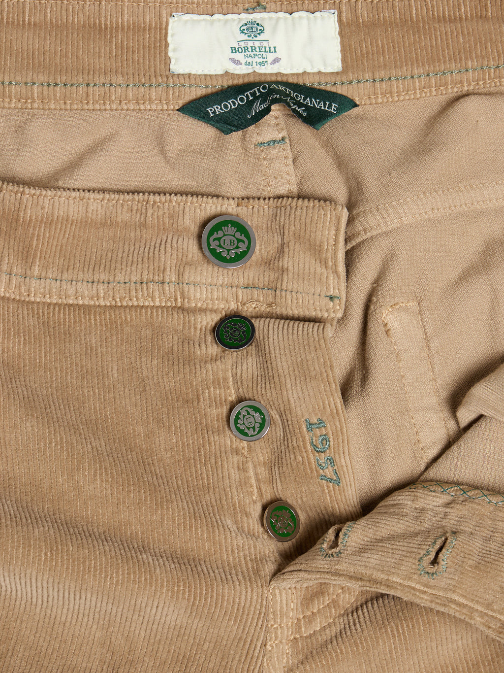 "CARACCIOLO" RIBBED TROUSERS - CAMEL