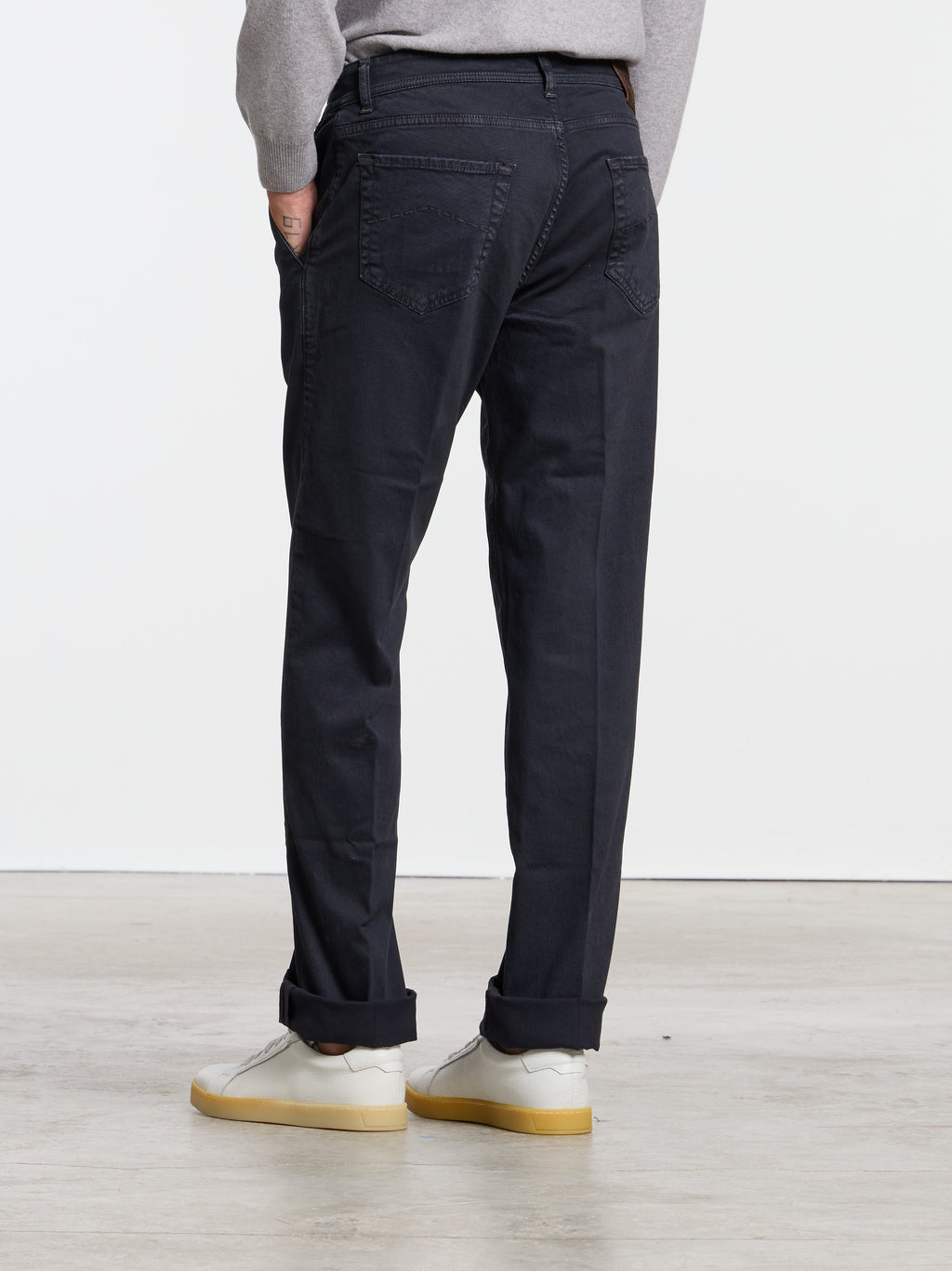 "PLEBISCITO" COTTON TROUSERS - BLUE
