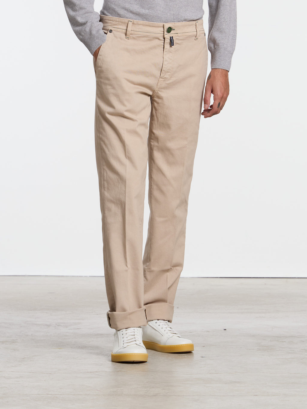 "PLEBISCITO" COTTON TROUSERS - BEIGE