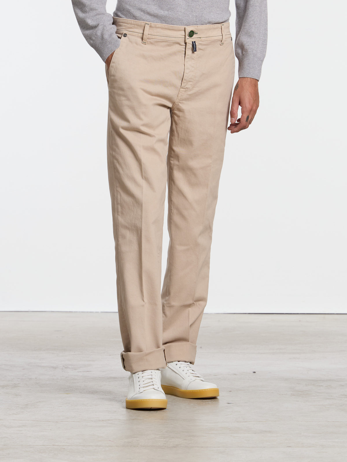 "PLEBISCITO" COTTON TROUSERS - BEIGE