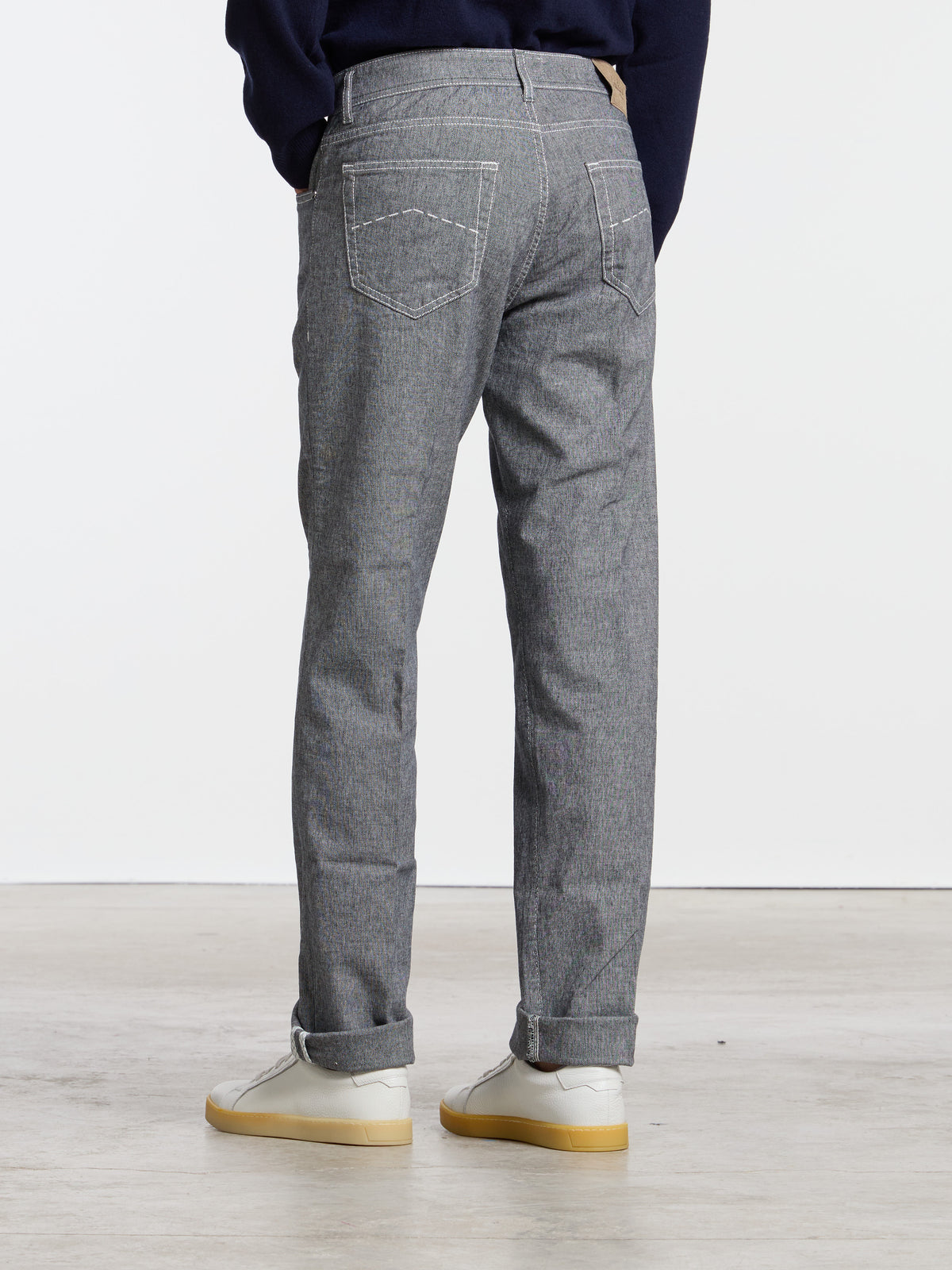 "CAMERELLE" COTTON TROUSERS - LIGHT GREY