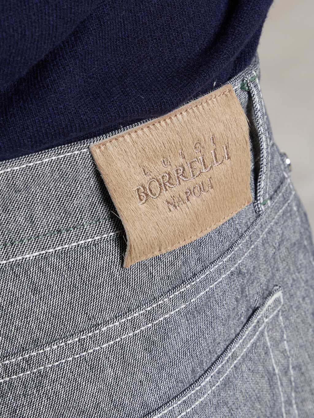 "CAMERELLE" COTTON TROUSERS - LIGHT GREY