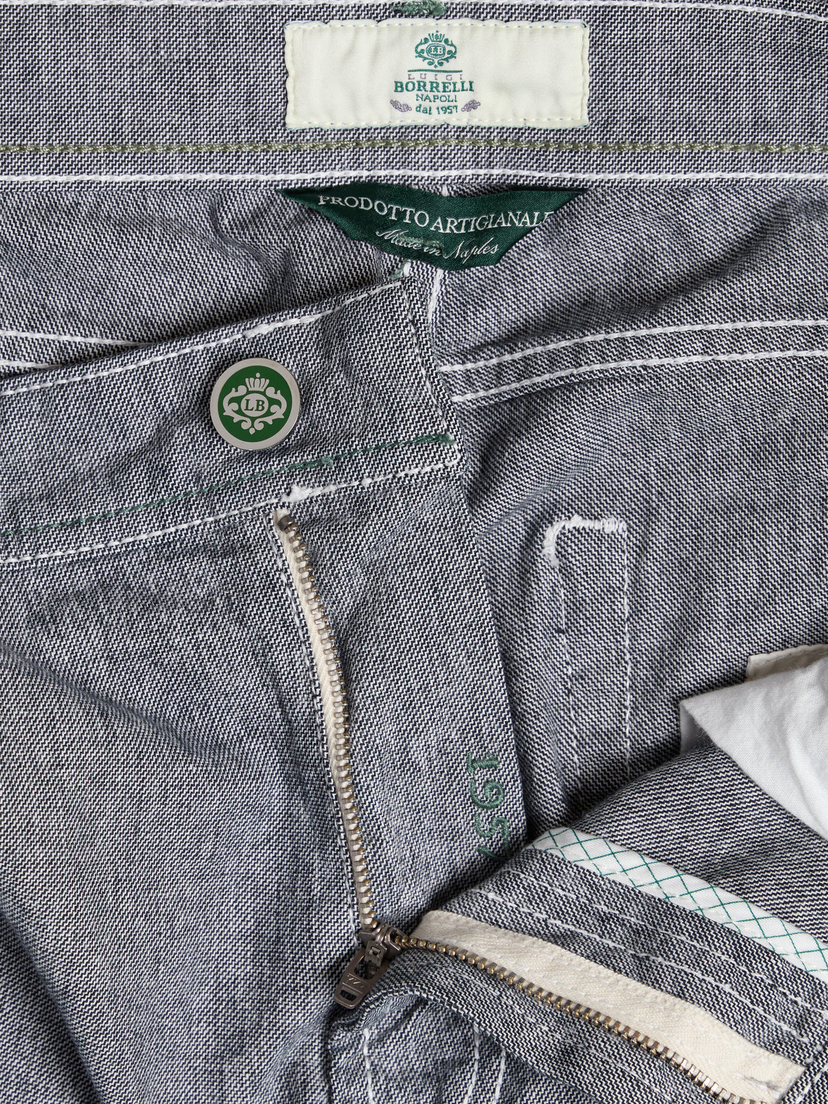 "CAMERELLE" COTTON TROUSERS - LIGHT GREY