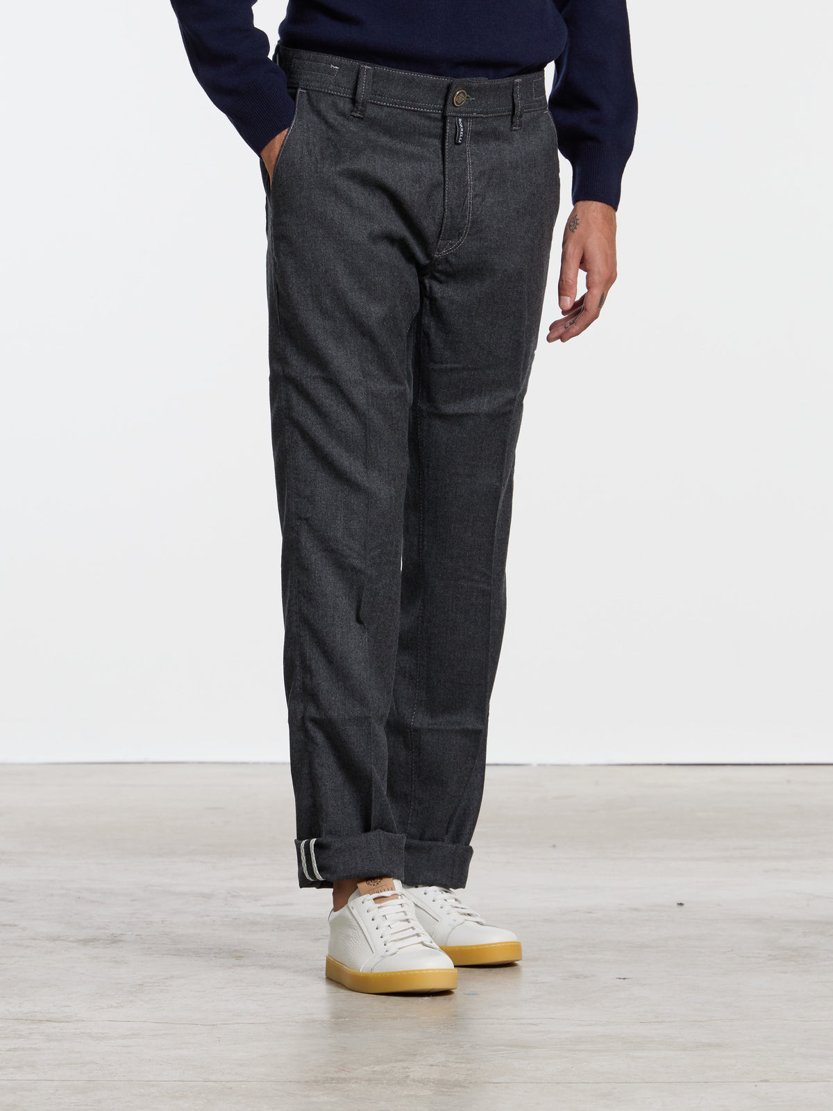 "ROYAL COLLECTION" PLEBISCITO WOOL TROUSERS - DARK GREY