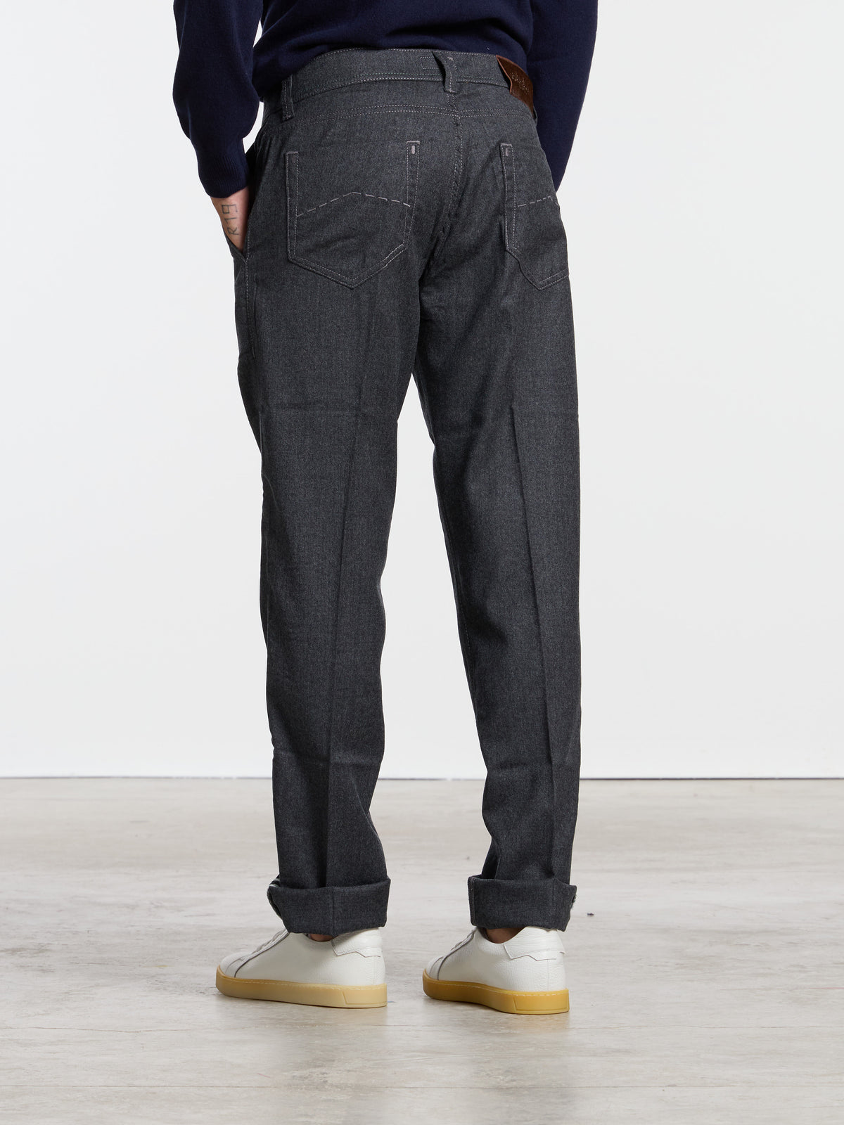 "ROYAL COLLECTION" PLEBISCITO WOOL TROUSERS - DARK GREY
