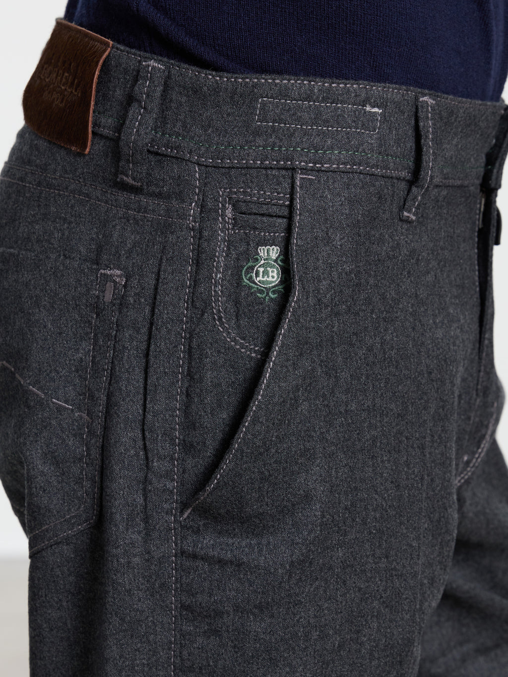 "ROYAL COLLECTION" PLEBISCITO WOOL TROUSERS - DARK GREY
