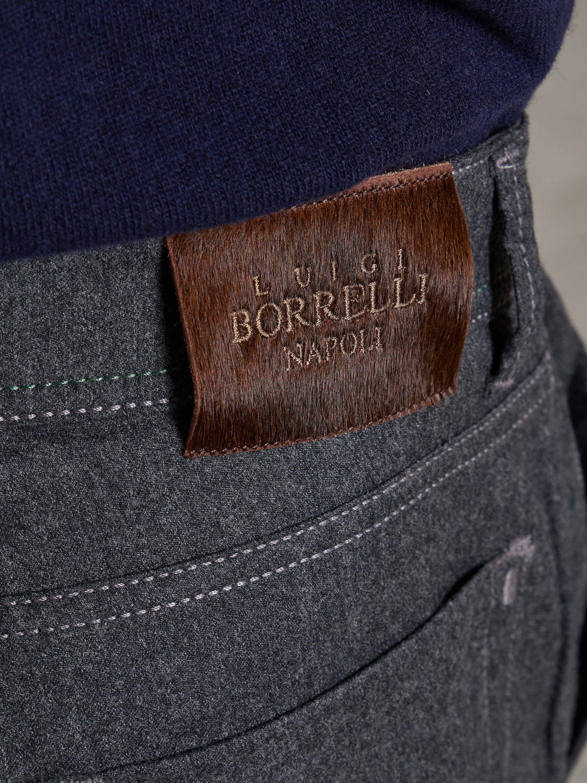 "ROYAL COLLECTION" PLEBISCITO WOOL TROUSERS - DARK GREY
