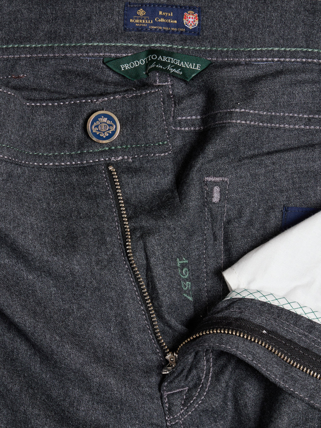 "ROYAL COLLECTION" PLEBISCITO WOOL TROUSERS - DARK GREY