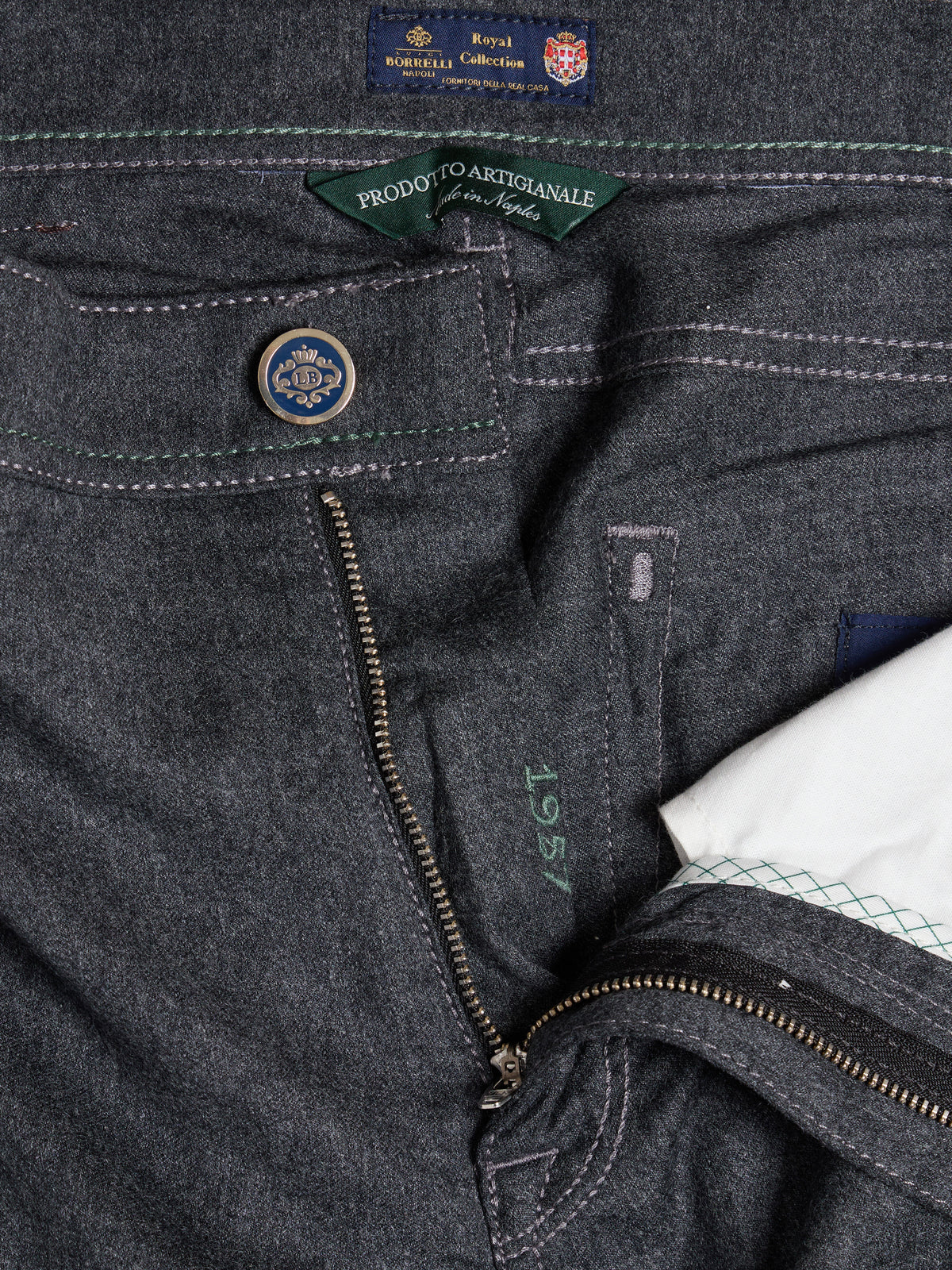 "ROYAL COLLECTION" PLEBISCITO WOOL TROUSERS - DARK GREY