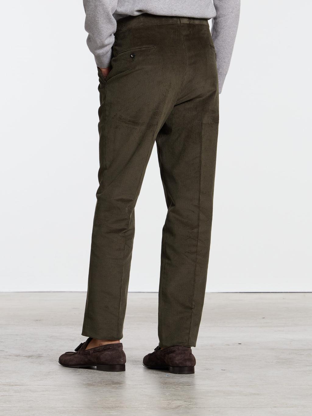 CLASSIC CORDUROY TROUSERS WITH BUCKLES - GREEN