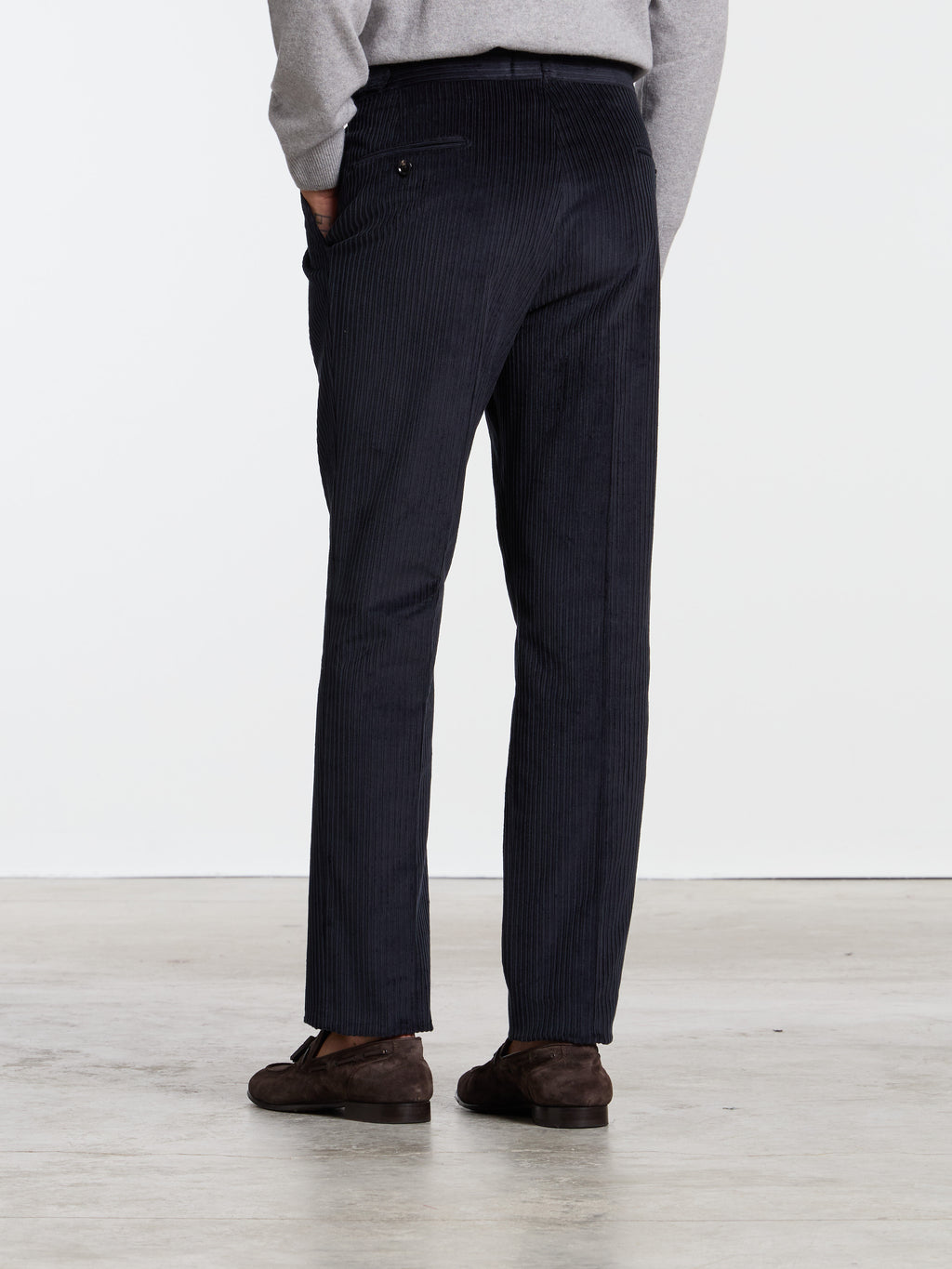 CLASSIC CORDUROY TROUSERS WITH BUCKLES - BLUE