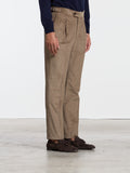 CLASSIC CORDUROY TROUSERS WITH BUCKLES - MUD
