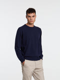 WOOL/CASHMERE BLEND CREWNECK - BLUE NAVY