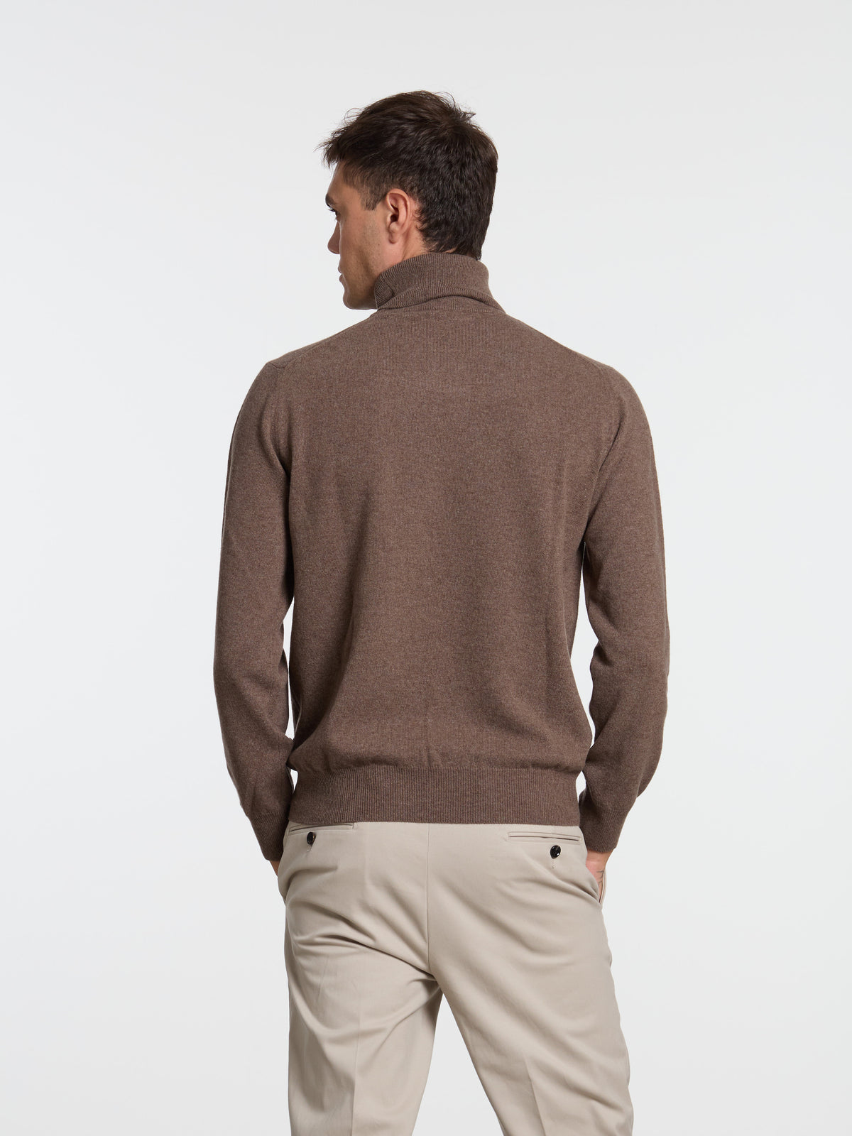 WOOL/CASHMERE BLEND TURTLENECK - BROWN