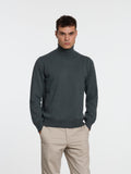 WOOL/CASHMERE BLEND TURTLENECK - GREY