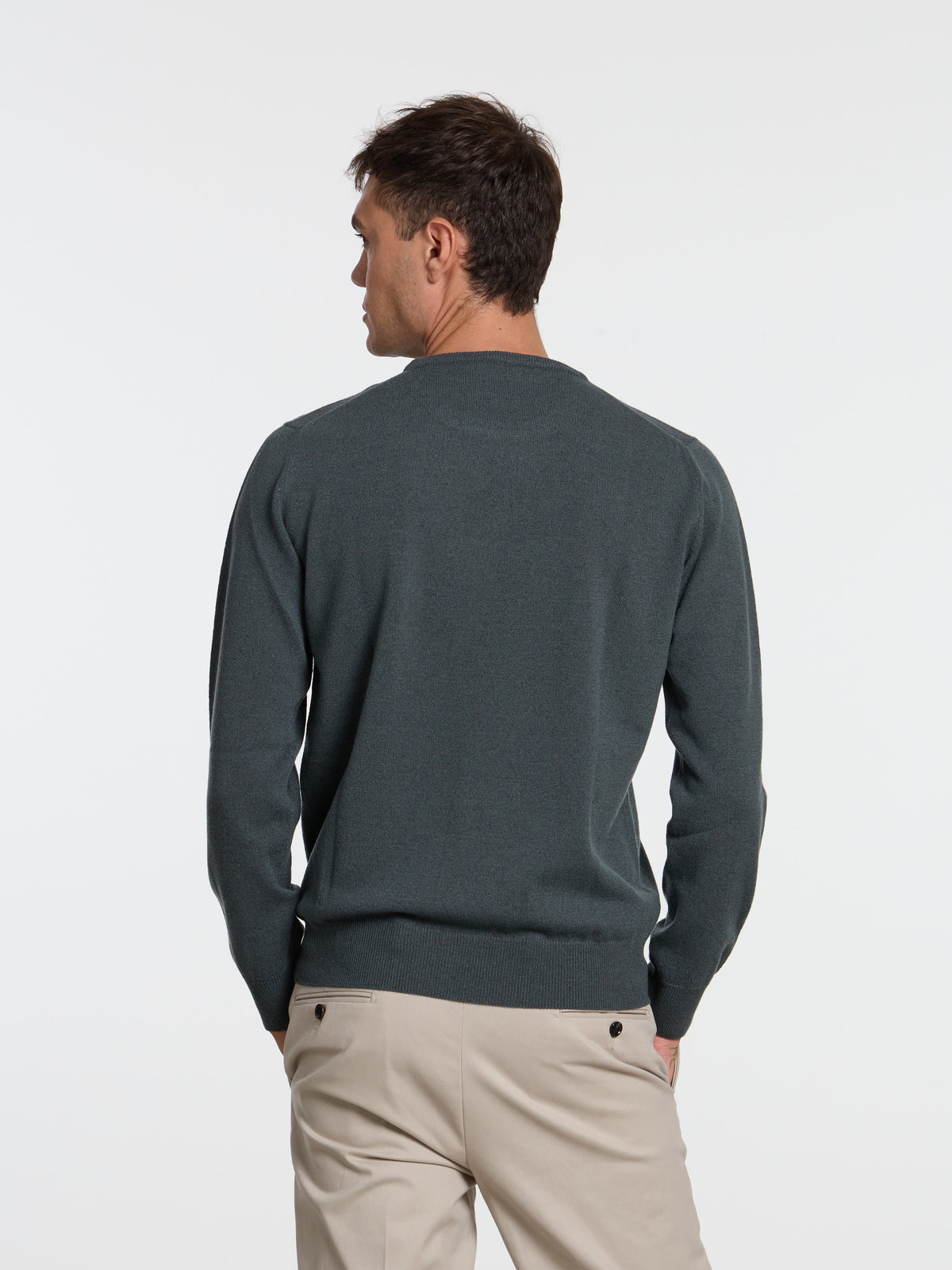 WOOL/CASHMERE BLEND CREWNECK - GREY