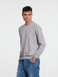 WOOL/CASHMERE BLEND CREWNECK - LIGHT GREY