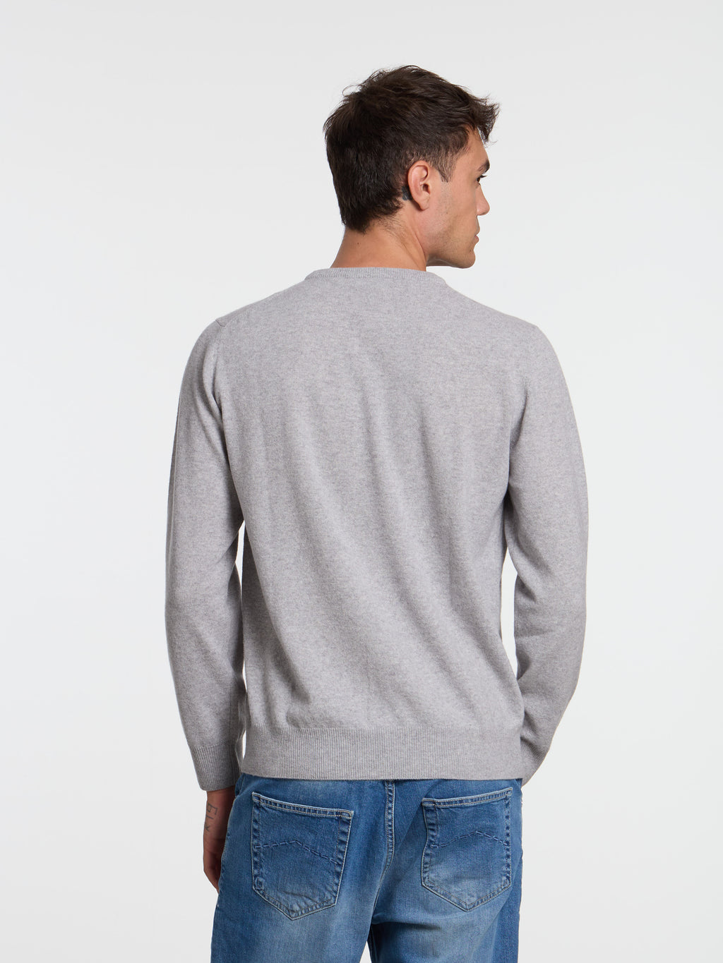 WOOL/CASHMERE BLEND CREWNECK - LIGHT GREY
