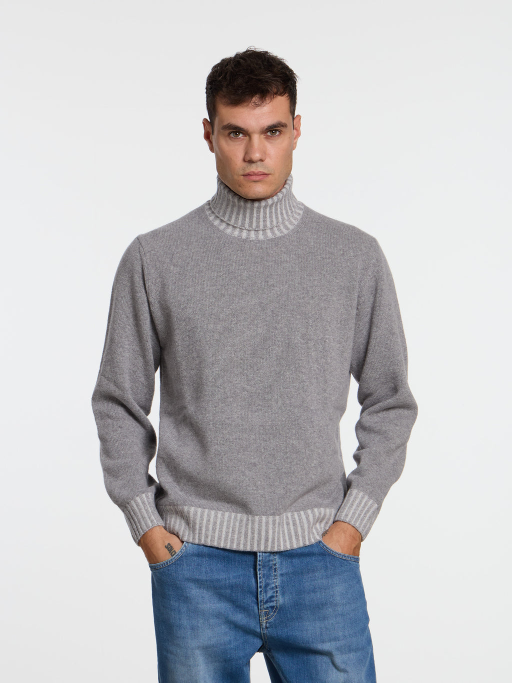 WOOL VANISE' TURTLENECK - GREY