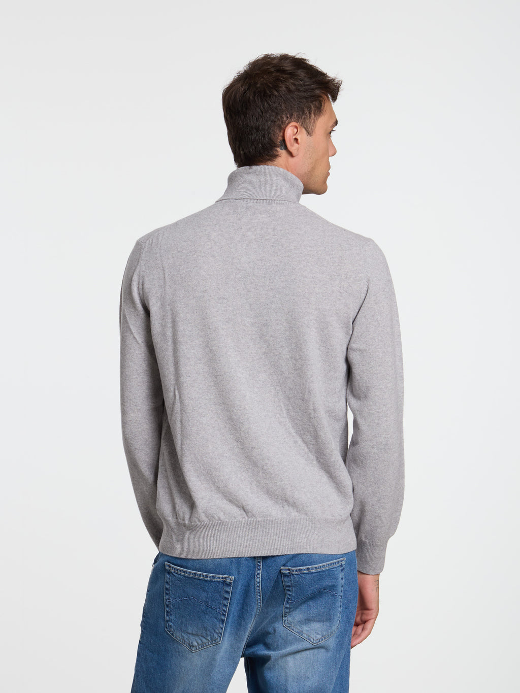 WOOL/CASHMERE BLEND TURTLENECK - LIGHT GREY