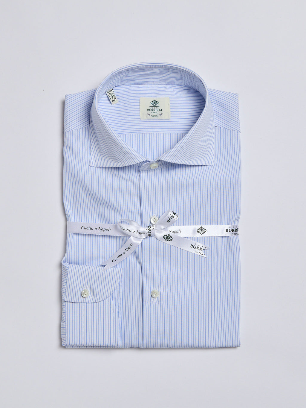 STRIPED COTTON SHIRT - LIGHT BLUE