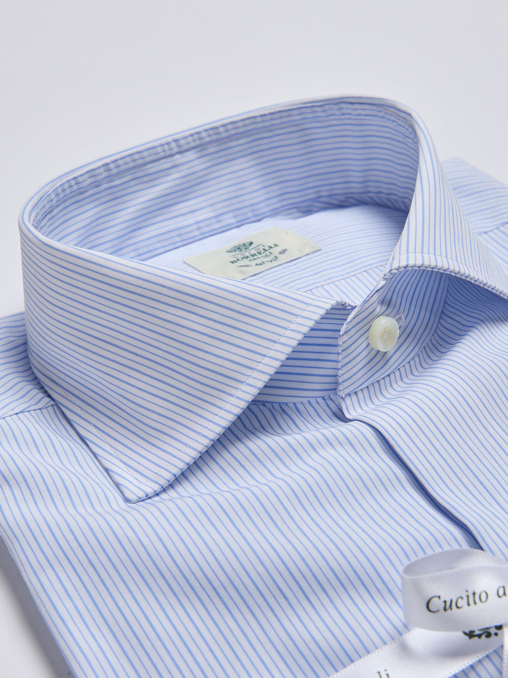 STRIPED COTTON SHIRT - LIGHT BLUE