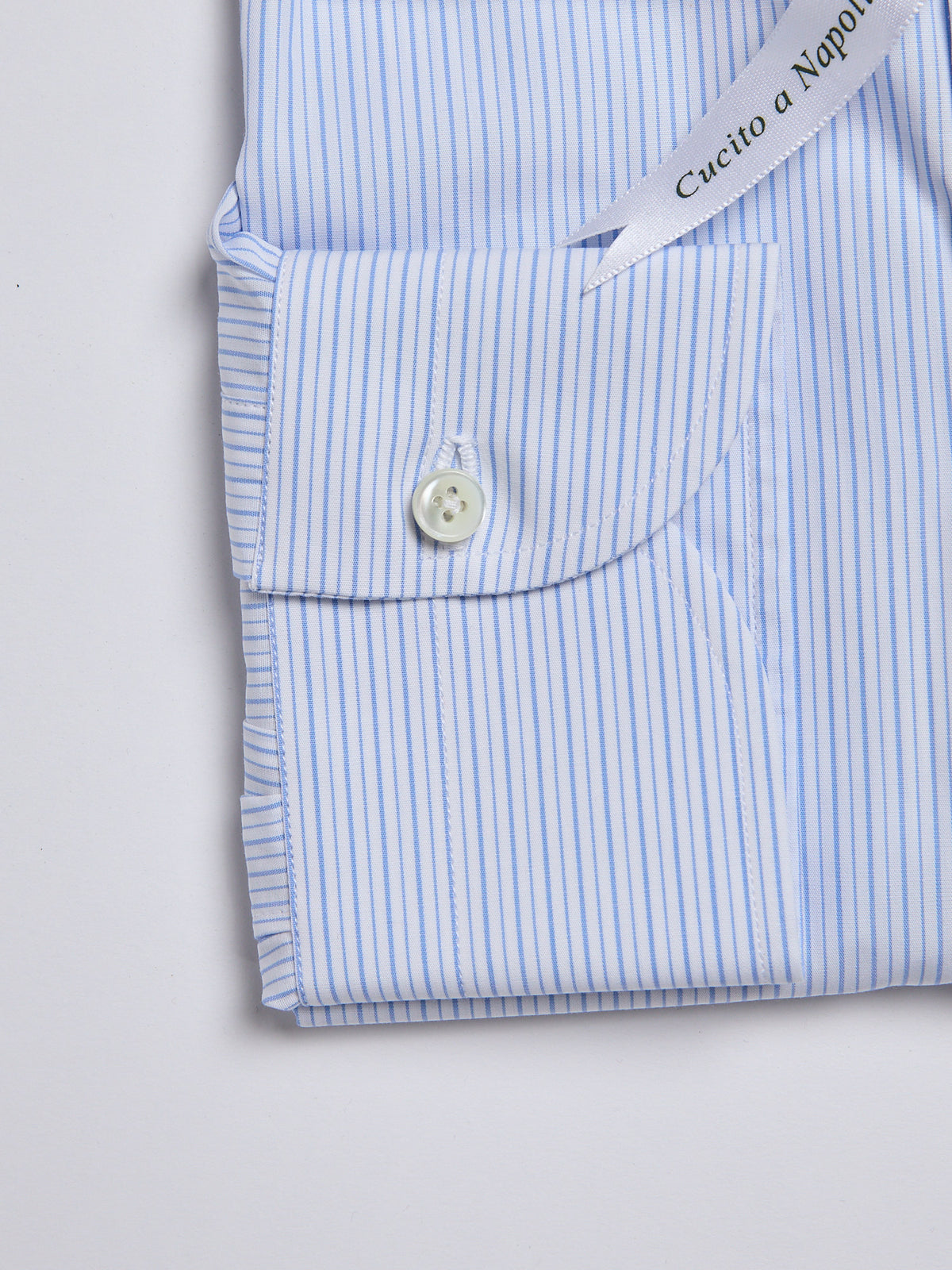 STRIPED COTTON SHIRT - LIGHT BLUE