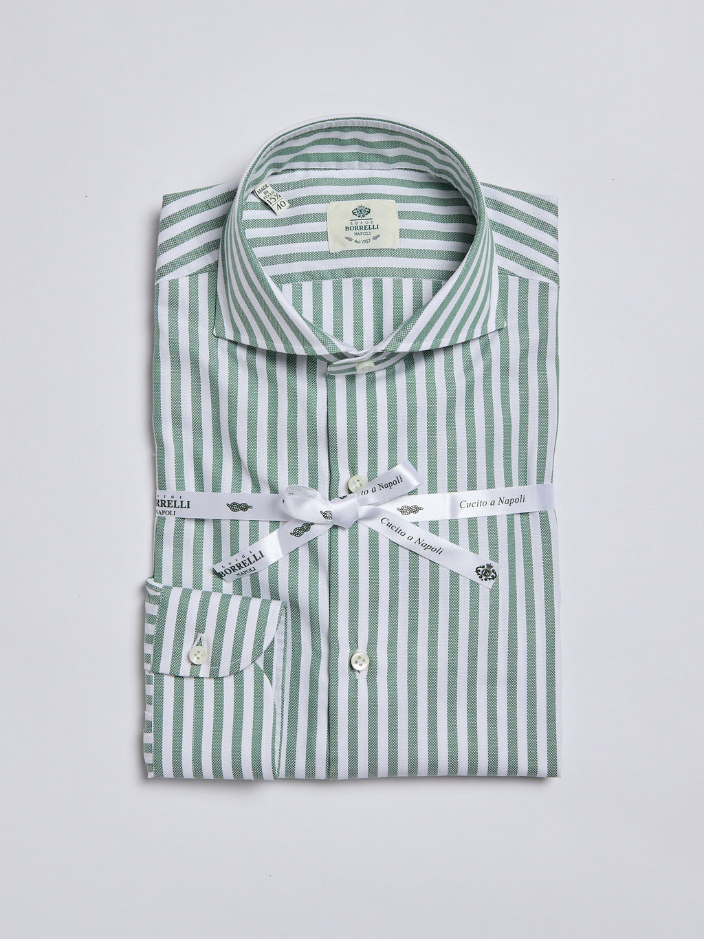 STRIPED COTTON SHIRT - GREEN