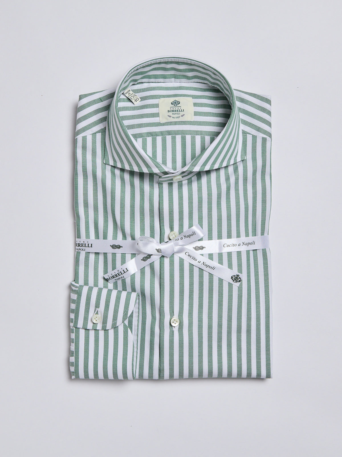 STRIPED COTTON SHIRT - GREEN
