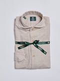 SOLID COLOR TWILL SHIRT - BEIGE