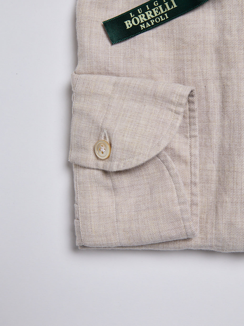 SOLID COLOR TWILL SHIRT - BEIGE
