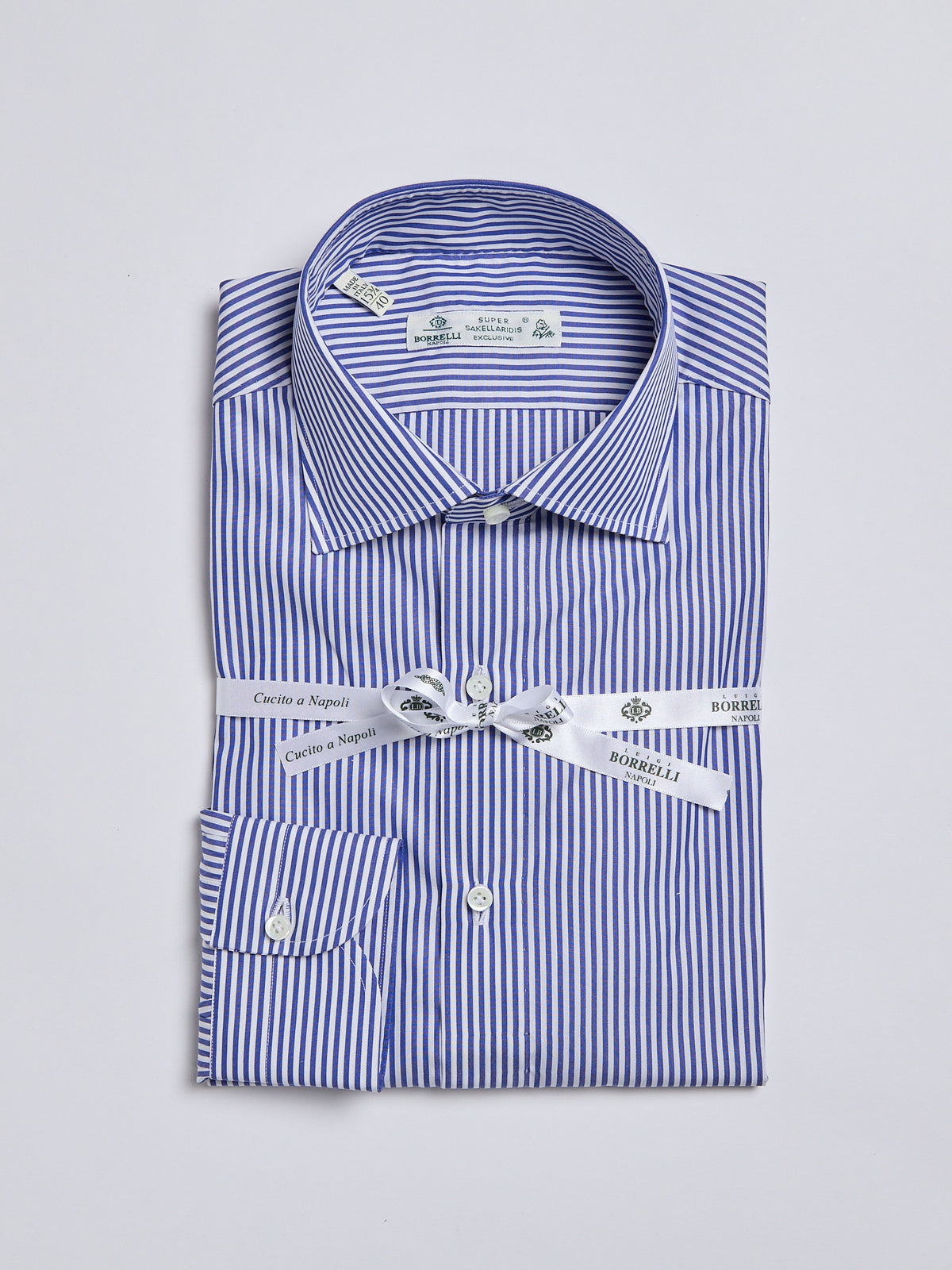"SAKELLARIDIS" STRIPED SHIRT - BLUE