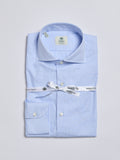 CHECKED TWILL SHIRT - LIGHT BLUE