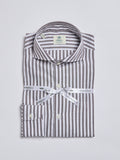 STRIPED ETAMINE SHIRT - BROWN