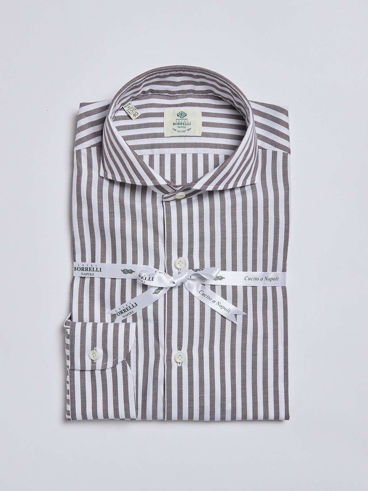 STRIPED ETAMINE SHIRT - BROWN