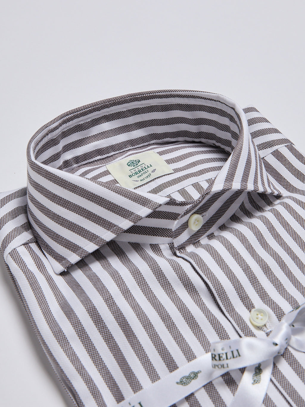 STRIPED ETAMINE SHIRT - BROWN