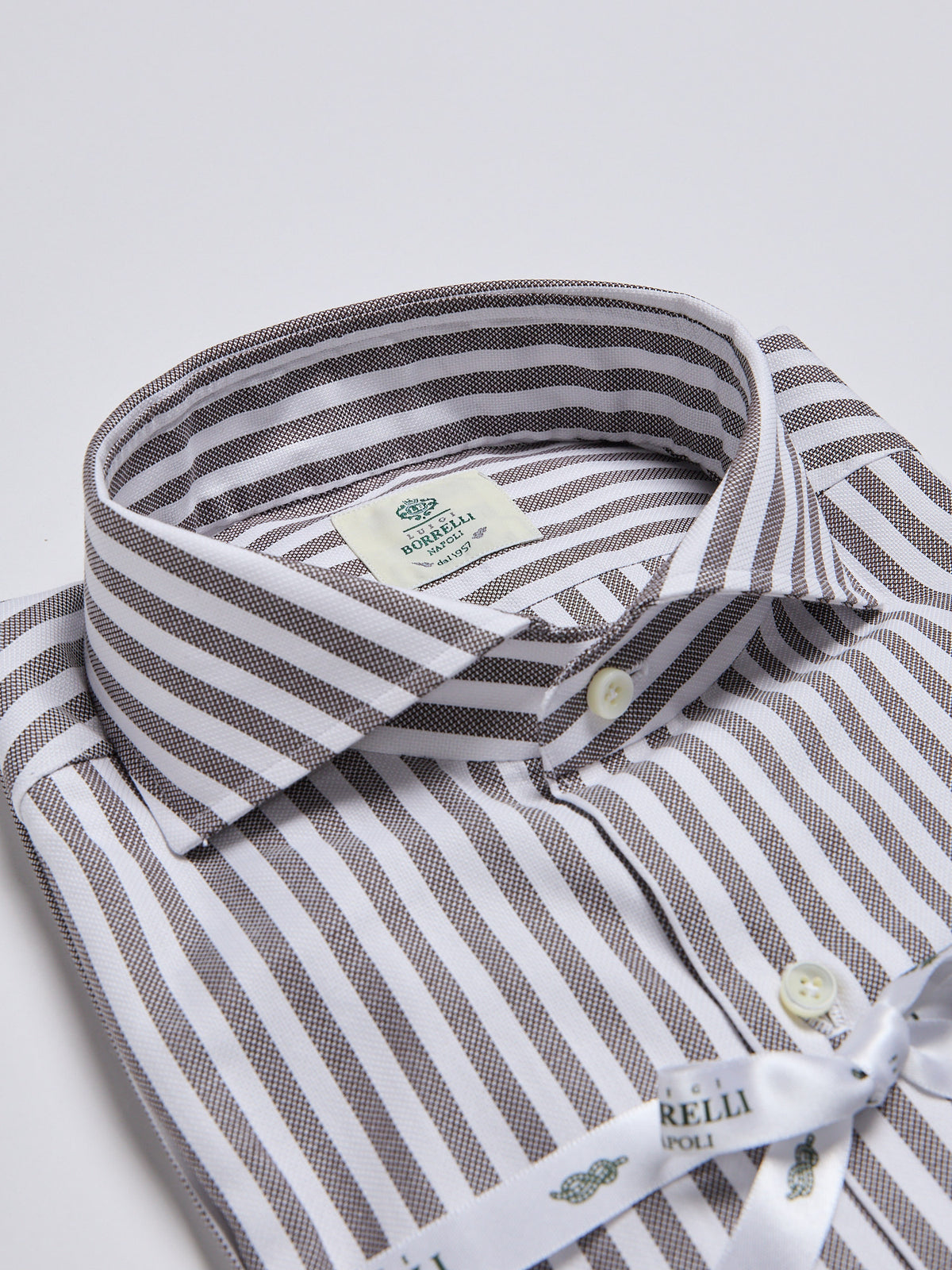 STRIPED ETAMINE SHIRT - BROWN