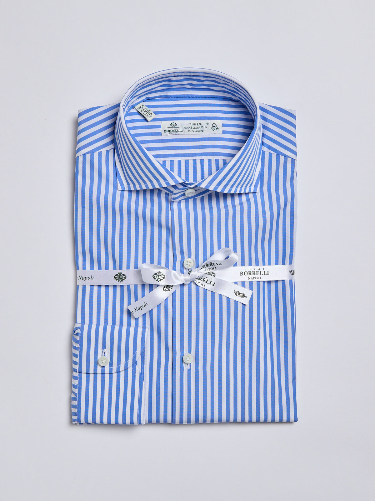 "SAKELLARIDIS" STRIPED SHIRT - LIGHT BLUE