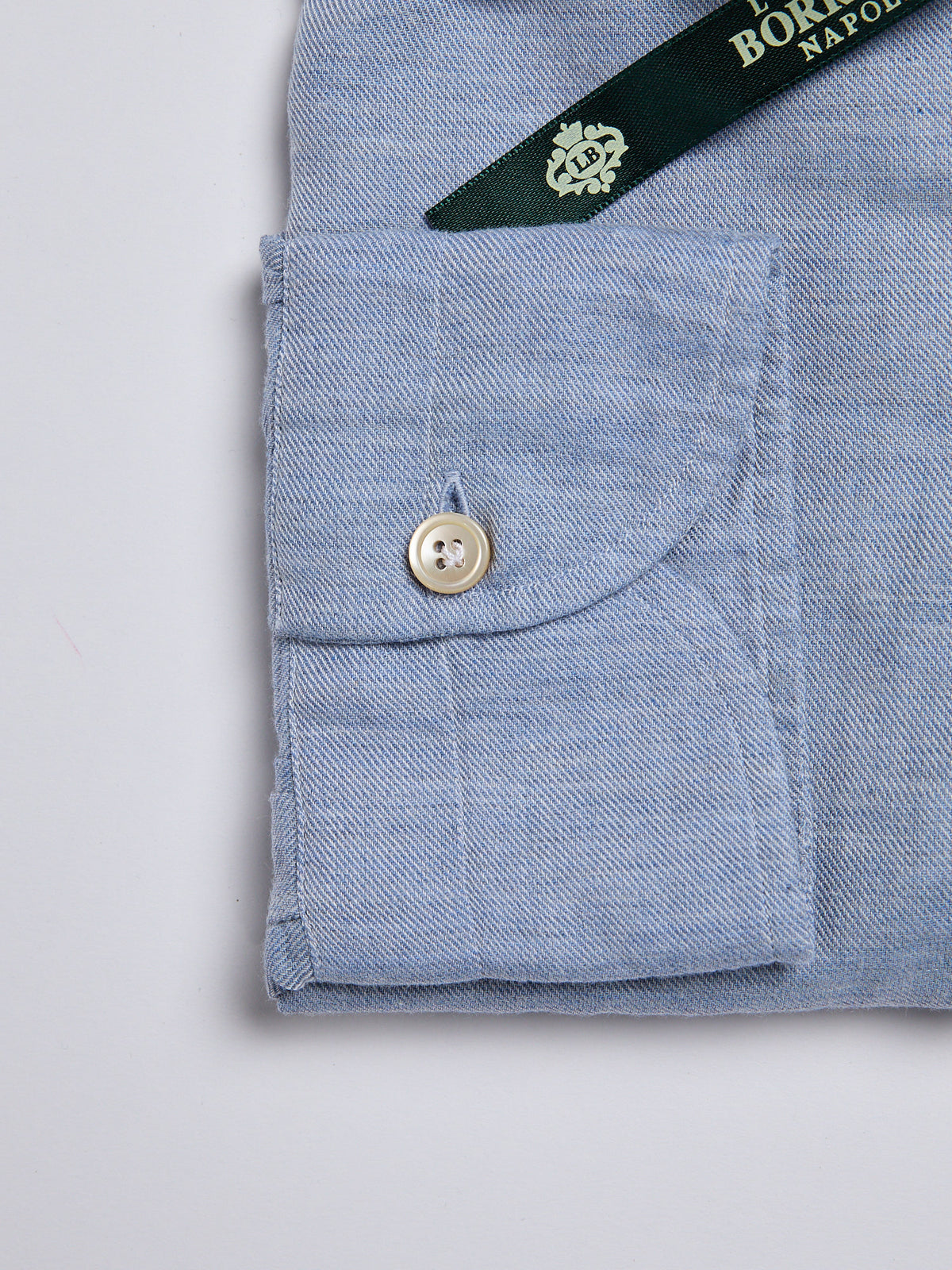 SOLID COLOR COTTON BLEND SHIRT - LIGHT BLUE