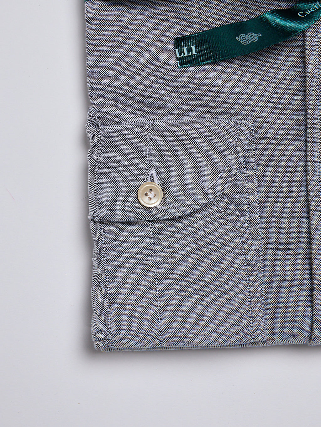 OXFORD "BUTTON-DOWN" SHIRT - BLACK/GREY