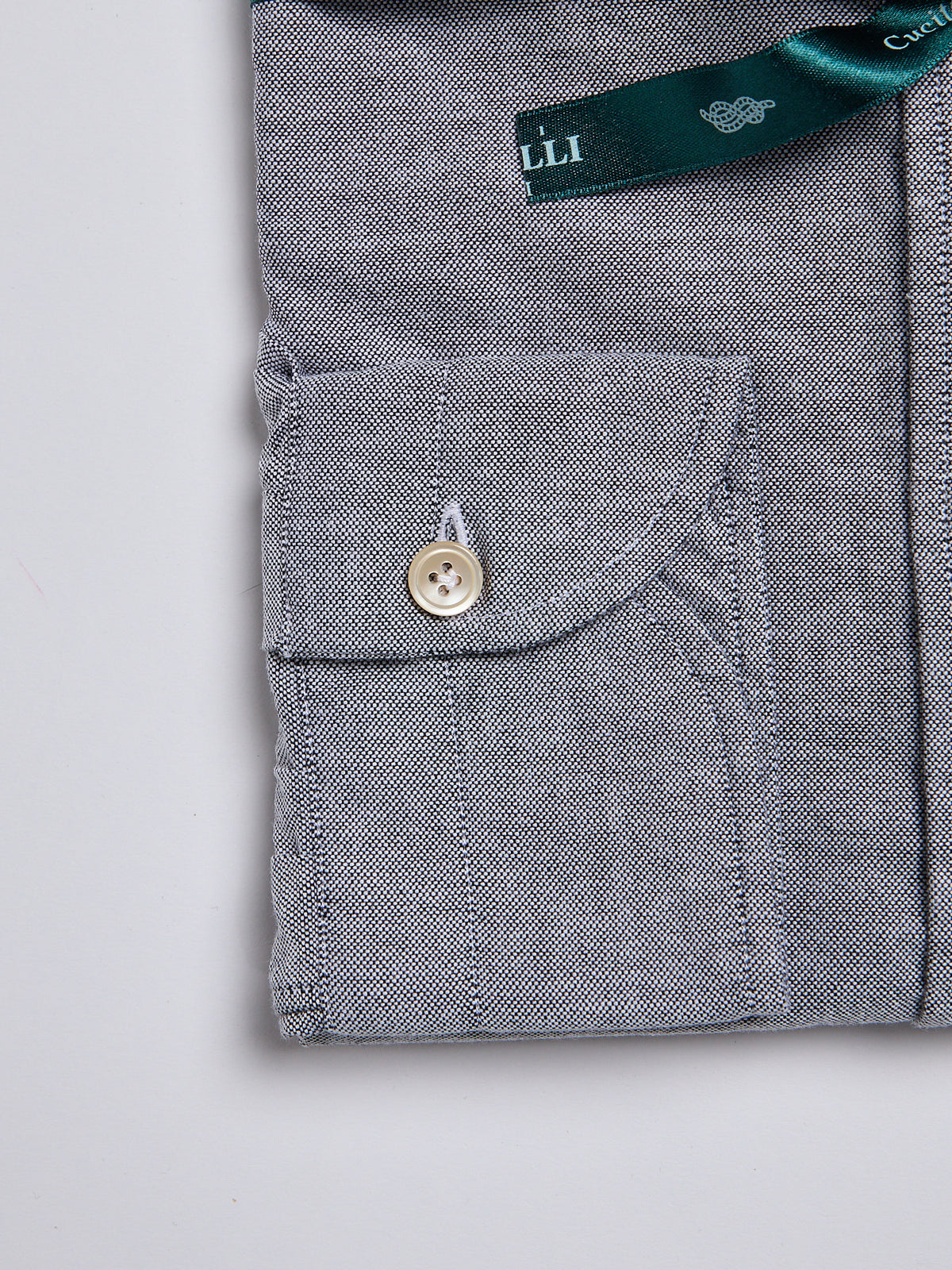 OXFORD "BUTTON-DOWN" SHIRT - BLACK/GREY