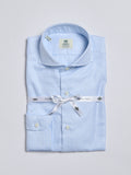 CHECKED TWILL SHIRT - SKY BLUE