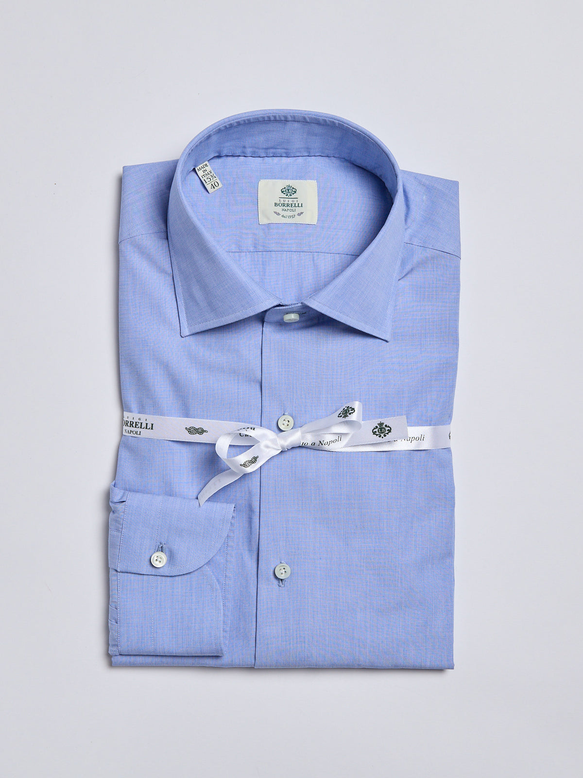 "FIL-À-FIL" POPLIN SHIRT - LIGHT BLUE