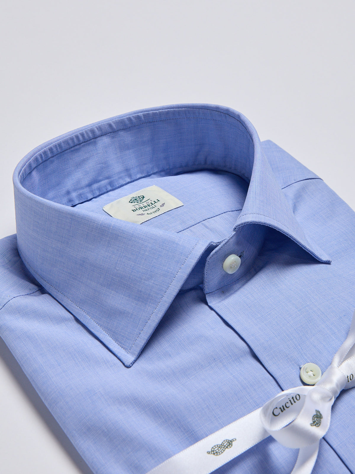 "FIL-À-FIL" POPLIN SHIRT - LIGHT BLUE