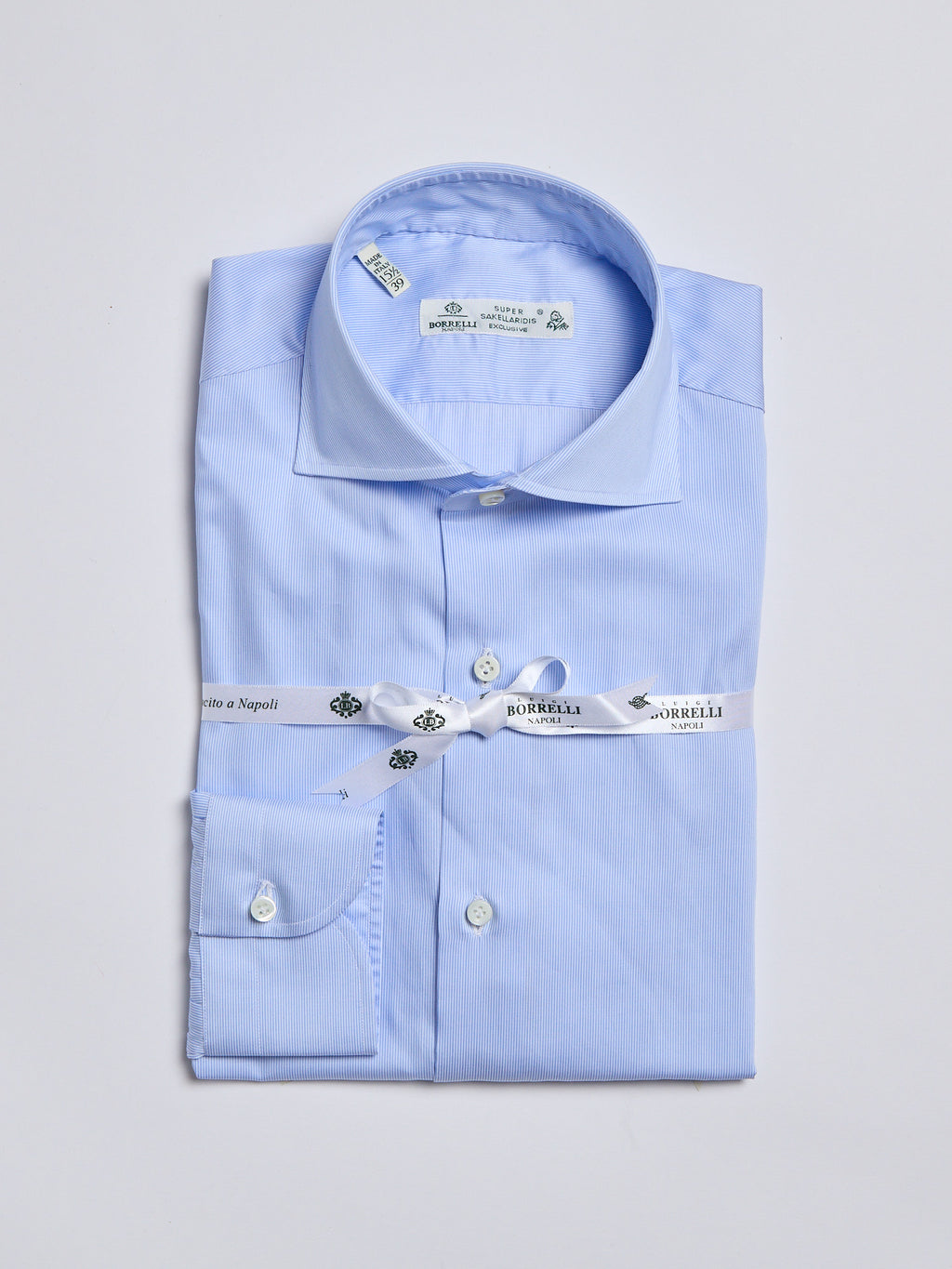 "SAKELLARIDIS" STRIPED SHIRT - LIGHT BLUE